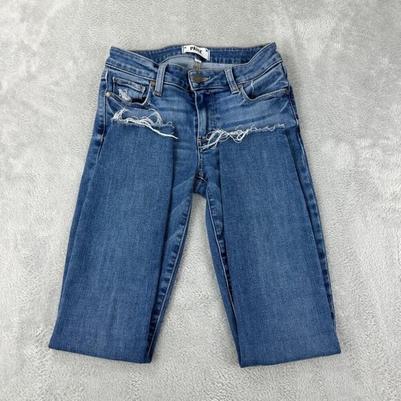 Paige Verdugo Ankle Blue Denim Distressed Jeans 24x27 - Picture 11 of 13